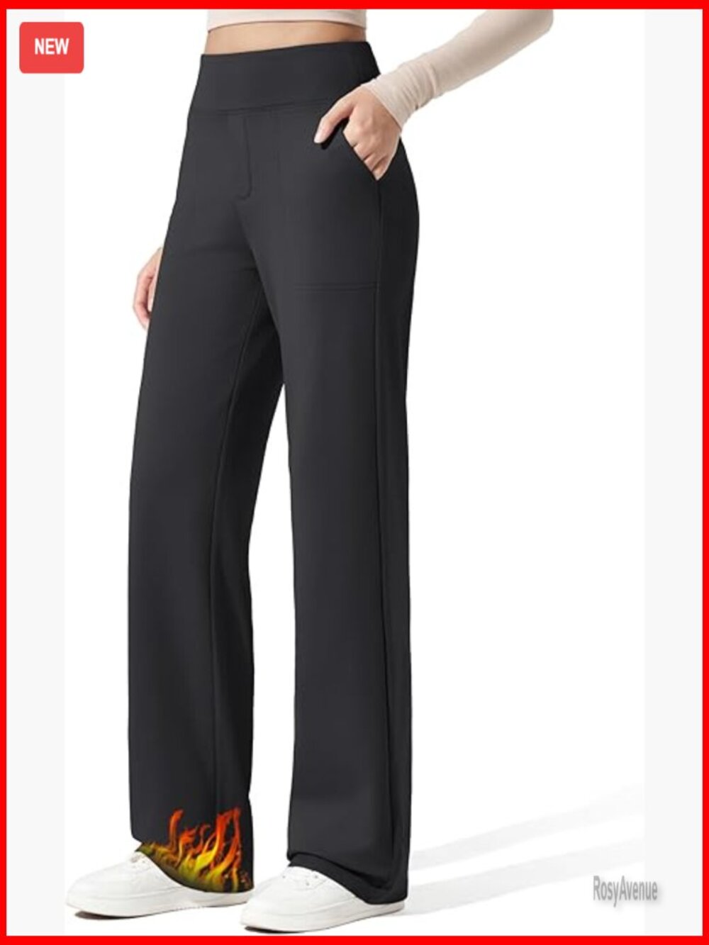 Wide Leg Fleece Lined Thermal Work Pants with Pockets